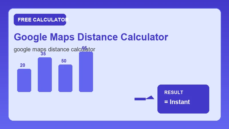 Google Maps Distance Calculator — step-by-step calculator workflow and results (CalcHubly infographic)