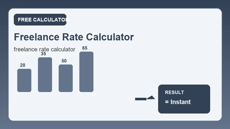Freelance Rate Calculator — financial formula steps and dollar results (CalcHubly infographic)