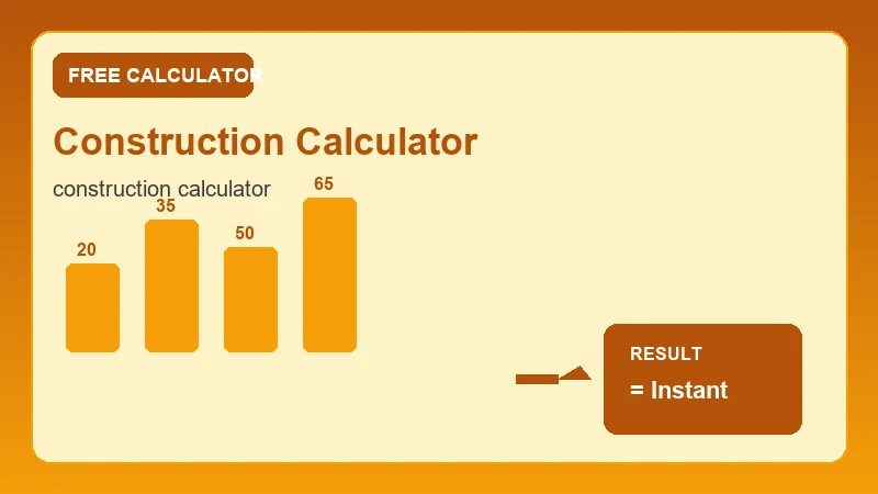 Construction Calculator — material volume diagram and cubic yard estimate (CalcHubly infographic)