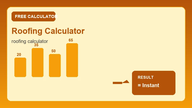 Roofing Calculator — material volume diagram and cubic yard estimate (CalcHubly infographic)