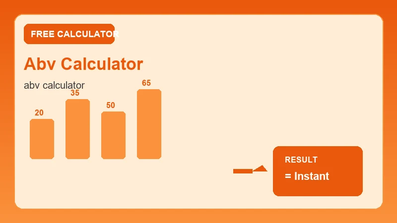 Abv Calculator — step-by-step calculator workflow and results (CalcHubly infographic)
