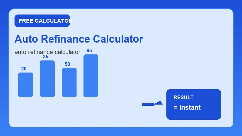 Auto Refinance Calculator — financial formula steps and dollar results (CalcHubly infographic)