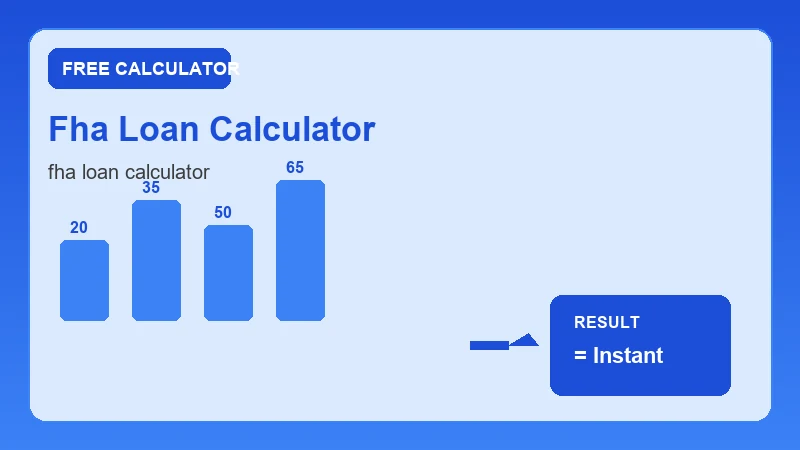 Fha Loan Calculator — financial formula steps and dollar results (CalcHubly infographic)