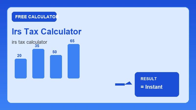 Irs Tax Calculator — financial formula steps and dollar results (CalcHubly infographic)