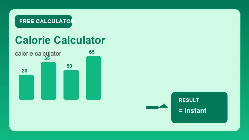 Calorie Calculator — health metrics chart and wellness results (CalcHubly infographic)