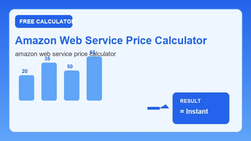Amazon Web Service Price Calculator — step-by-step calculator workflow and results (CalcHubly infographic)