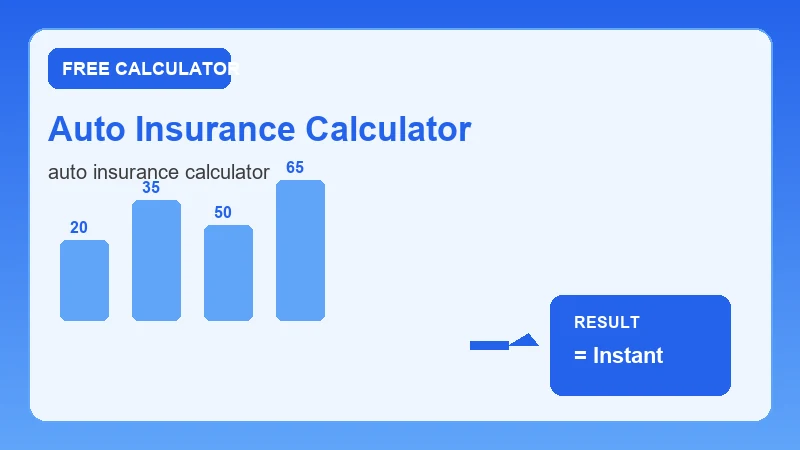 Auto Insurance Calculator — step-by-step calculator workflow and results (CalcHubly infographic)