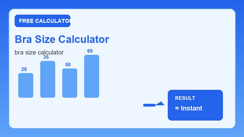 Bra Size Calculator — step-by-step calculator workflow and results (CalcHubly infographic)