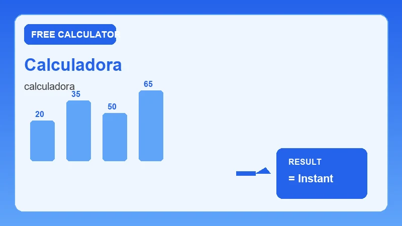 Calculadora — step-by-step calculator workflow and results (CalcHubly infographic)