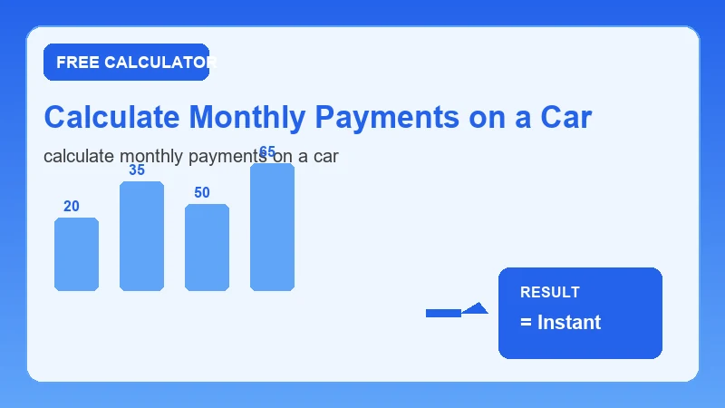 Calculate Monthly Payments On A Car — step-by-step calculator workflow and results (CalcHubly infographic)