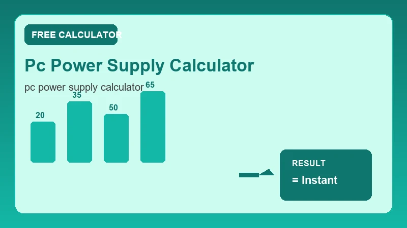 Pc Power Supply Calculator — step-by-step calculator workflow and results (CalcHubly infographic)