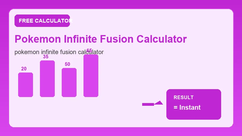 Pokemon Infinite Fusion Calculator — step-by-step calculator workflow and results (CalcHubly infographic)